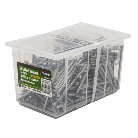 Paslode Bright Bullet Head Nails 100mm 4.5mm 5kg Heavy Duty - SuperSaverAU - view 1
