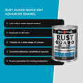 White Knight Rust Guard 1L Black Gloss Enamel Paint - Quick Dry - Durable Finish - SuperSaverAU - view 5