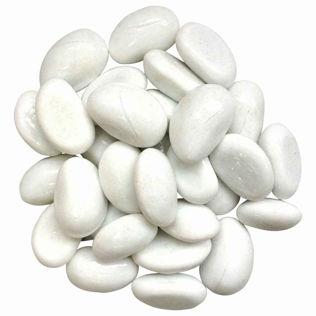 Tuscan Path Moroccan White Glass Pebbles 1kg 30-35mm Decorative - SuperSaverAU - view 1