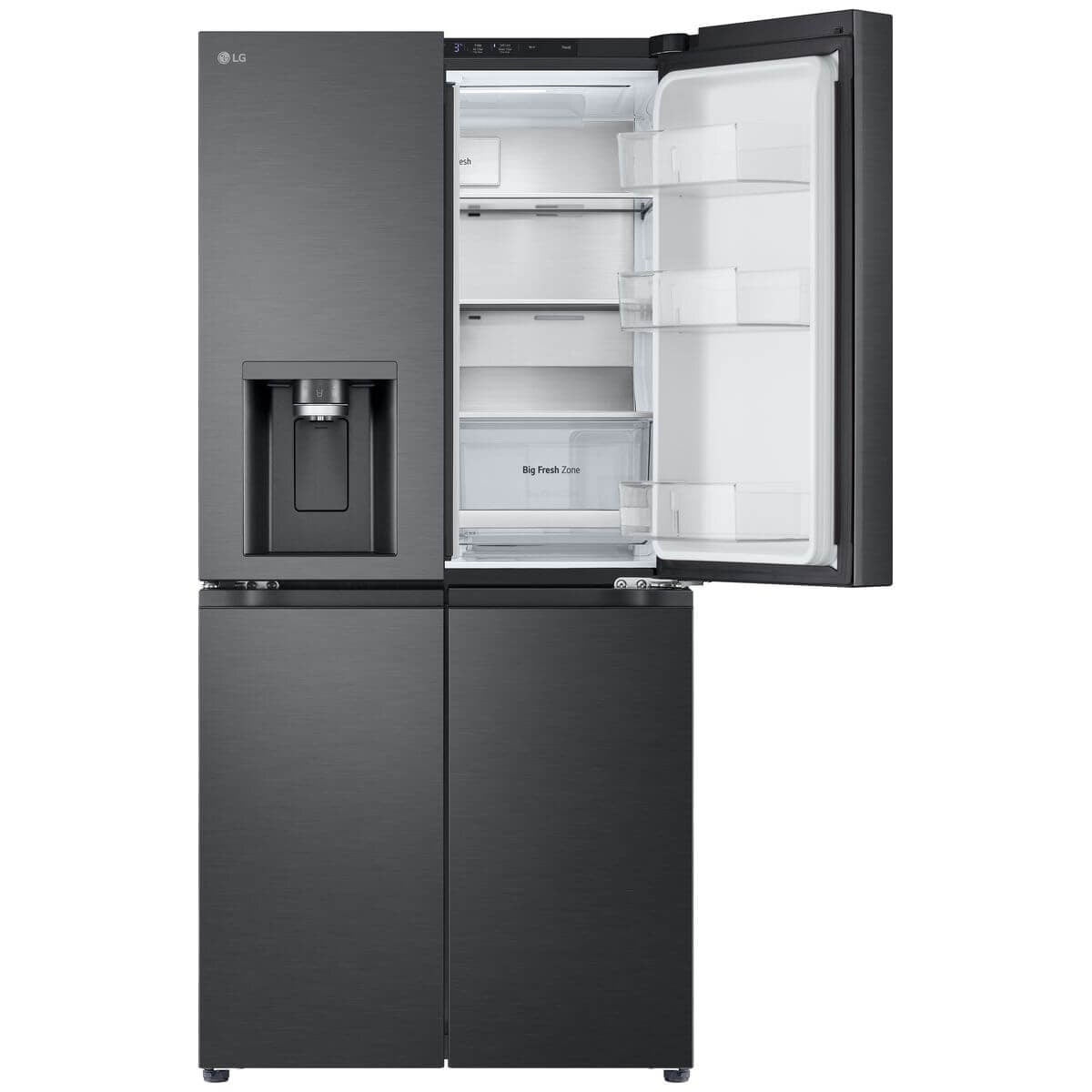LG 506L French Door Fridge - Plumbed Ice and Water, Matte Black, 4.5 Star Energy - GF-L500MBL
