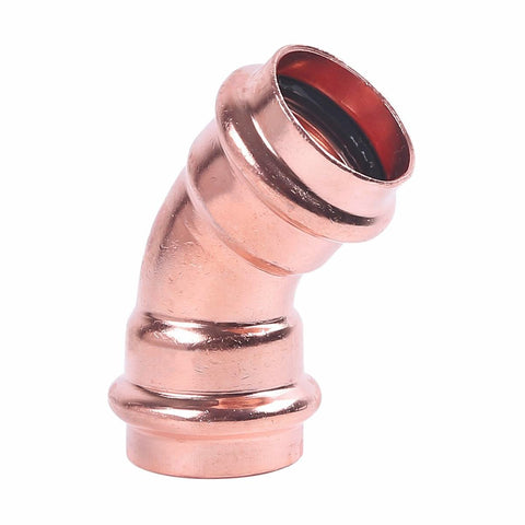 Smartex Press 20mm Copper 45° Elbow - Flame-Free Fitting - WaterMark Certified - SuperSaverAU - view 1