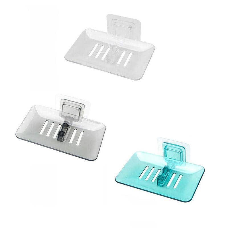 Adhesive Wall Mounted Soap Dish with Drain Slots - Teal - view 3