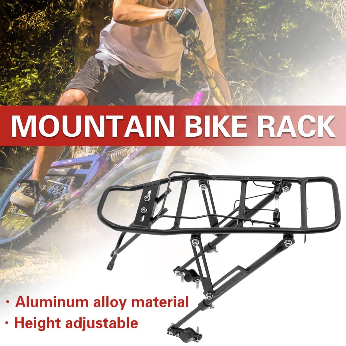 Adjustable Aluminium Alloy Rear Bike Rack with Pannier Side Guards