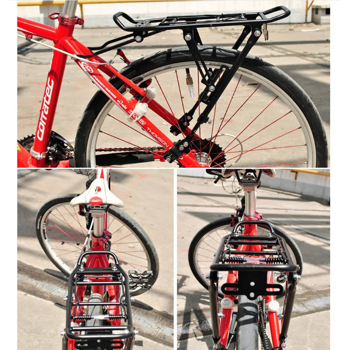 Adjustable Aluminium Alloy Rear Bike Rack with Pannier Side Guards - view 4