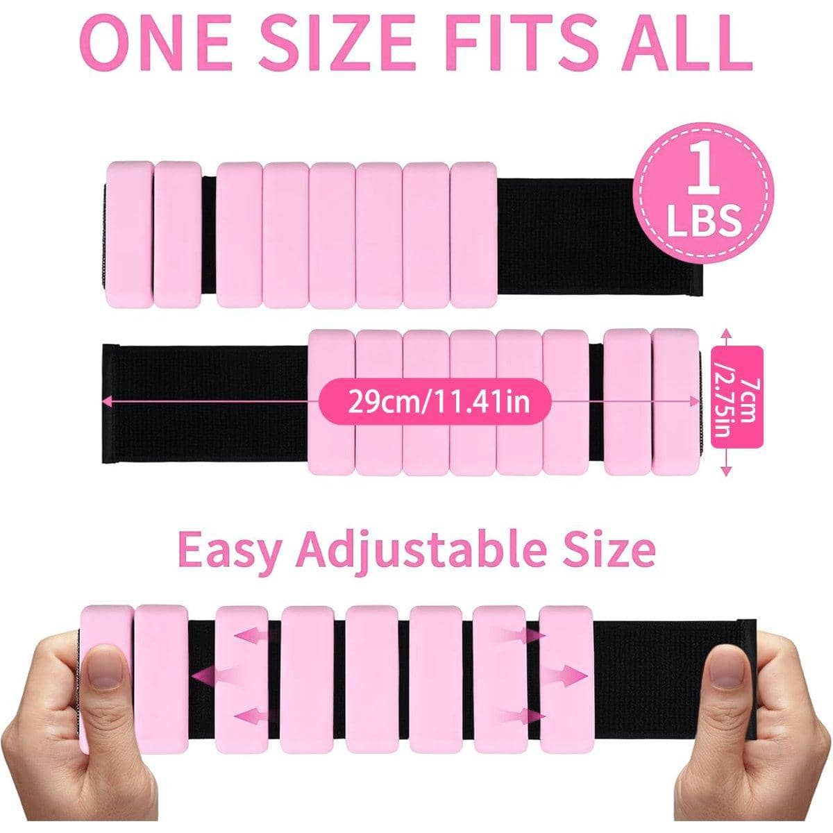 Adjustable Ankle and Wrist Weights Set of 2, Silicone Fitness Training Bracelets - view 3