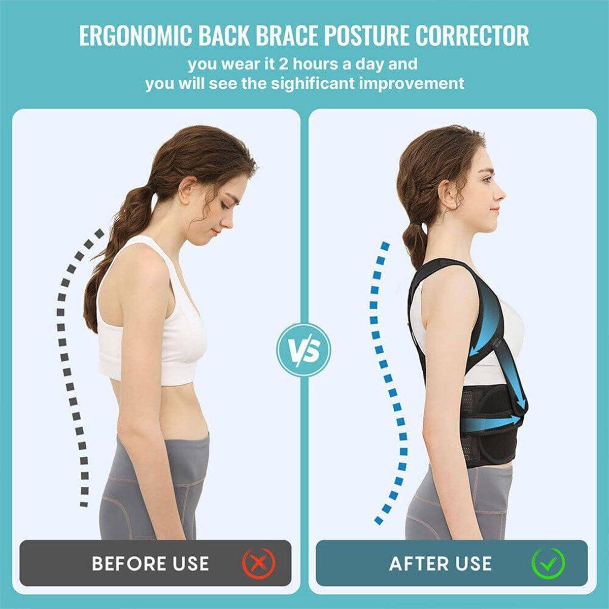Adjustable Back Posture Corrector Belt - Size 3XL (Waist 94 cm) - view 5