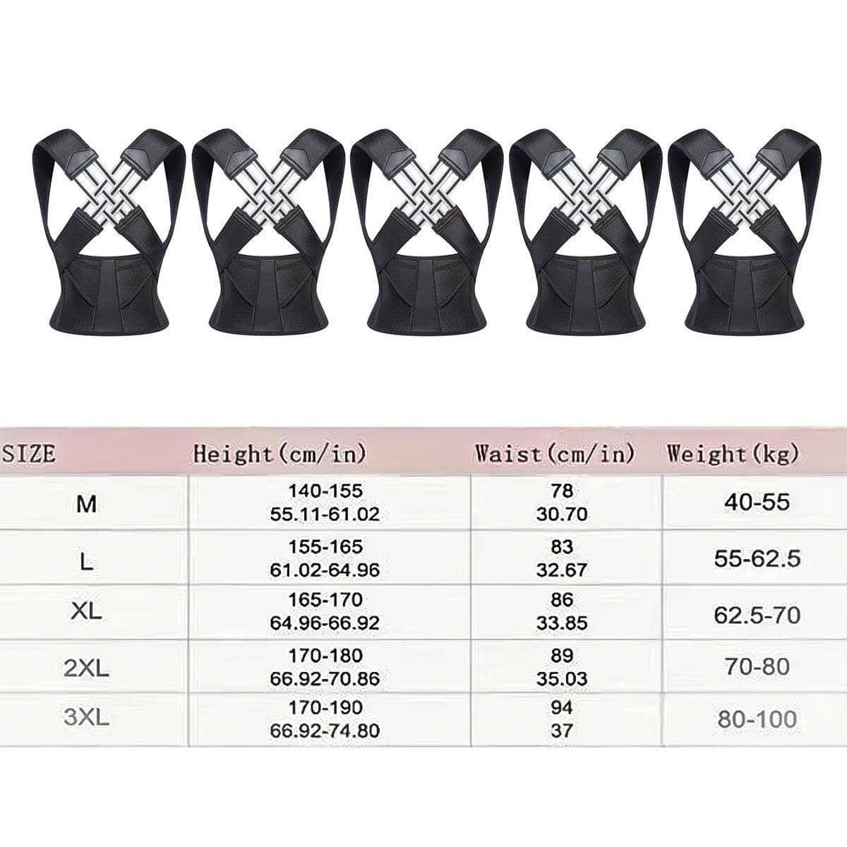 Adjustable Back Posture Corrector Belt - Size L (Waist 83 cm) - view 4