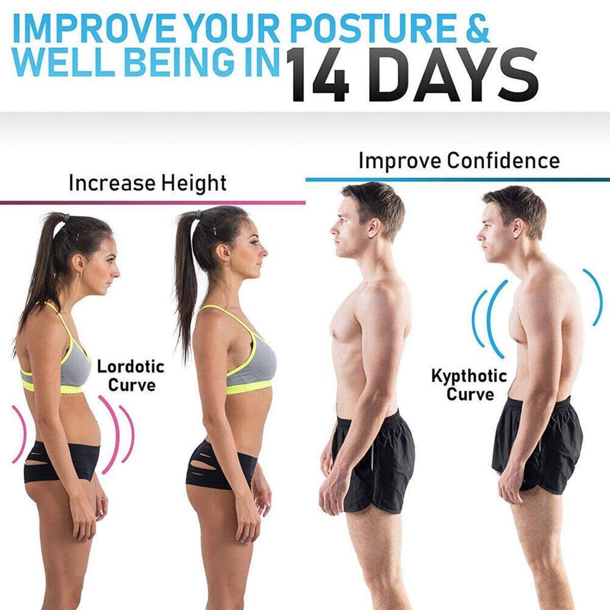 Adjustable Back Posture Corrector Brace - Grey, XL (Waist 86-107 cm) - view 4