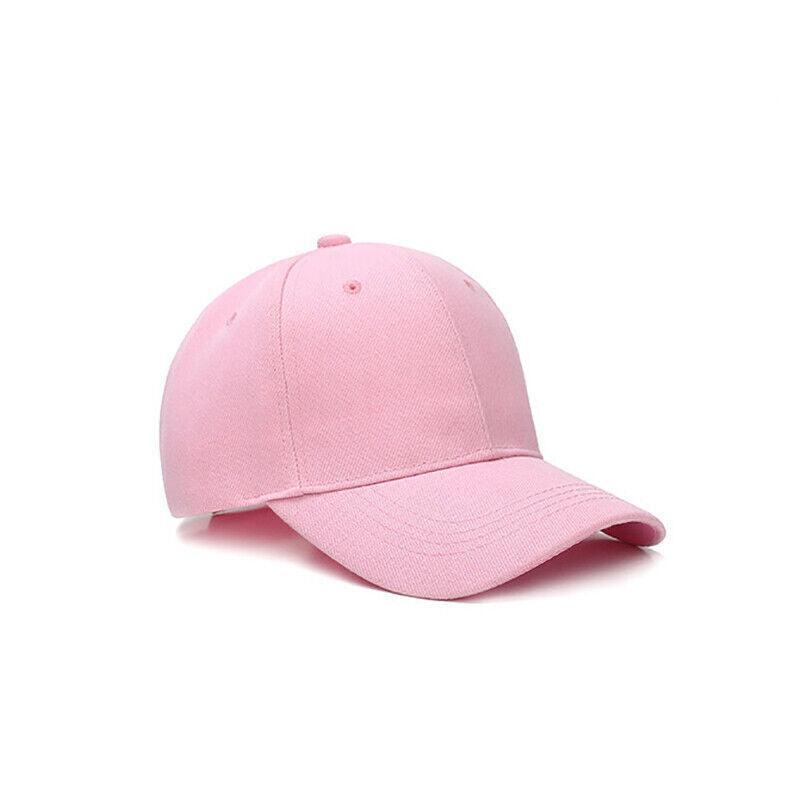 Adjustable Baseball Cap, Polyester Curved Brim - Pink