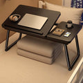 Adjustable Bedside Table with Folding Tilting Desktop, Black - view 4