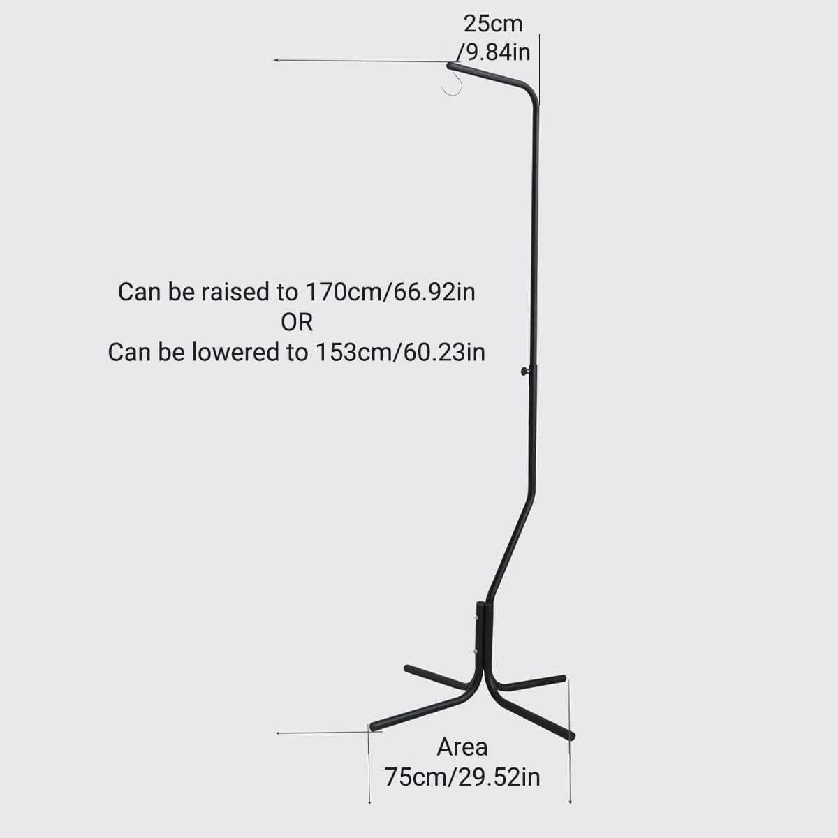 Adjustable Birdcage Stand with Rotating Hook, 153-170 cm - White - view 4
