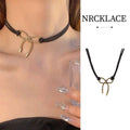 Adjustable Black Bow Necklace for Women, Velvet Ribbon Pendant Gift