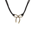 Adjustable Black Bow Necklace for Women, Velvet Ribbon Pendant Gift - view 2