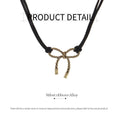 Adjustable Black Bow Necklace for Women, Velvet Ribbon Pendant Gift - view 3