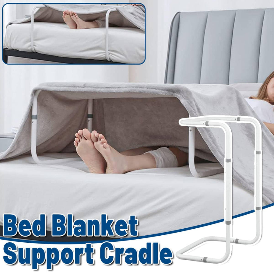 Adjustable Blanket Support Frame for Bed - White