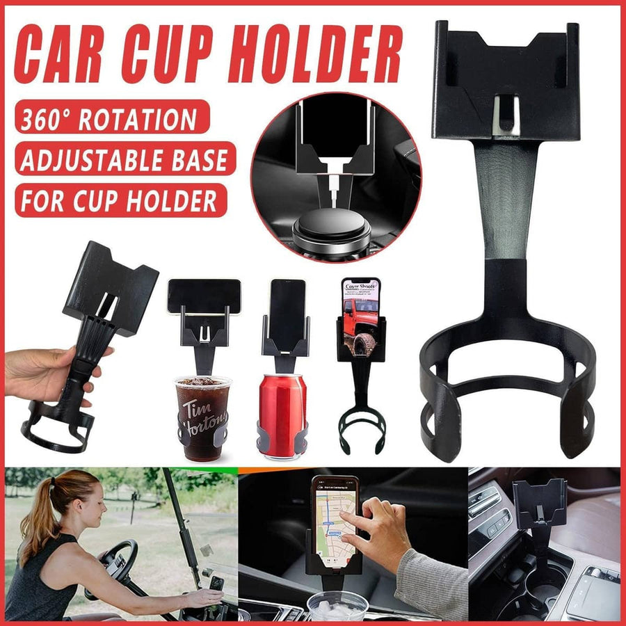 Adjustable Car Cup Holder Phone Mount, 360-Degree Rotation for Smartphones