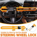 Adjustable Car Steering Wheel Lock Anti Theft Security Bar - Bright Yellow