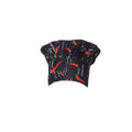 Adjustable Chef Hat with Elastic Band for Cooking and Catering - Black Chilli Pepper Print