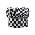 Adjustable Chef Hat with Elastic Band for Cooking and Catering - Black and White Check