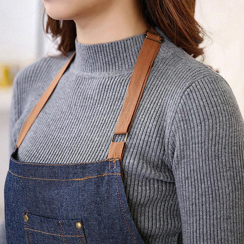 Adjustable Denim Apron with Pockets for Kitchen, Cafe and Craft - view 4