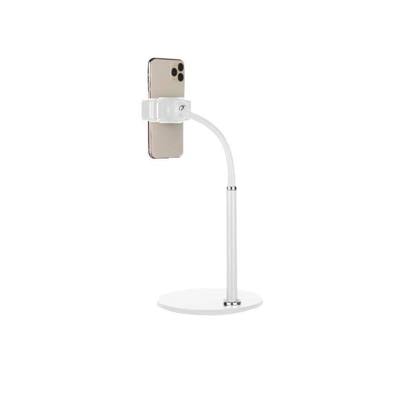 Adjustable Desk Stand Lazy Arm Phone Holder - 6.5 to 9 cm, White