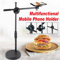 Adjustable Desktop Phone Stand with Rotating Overhead Arm for Live Streaming