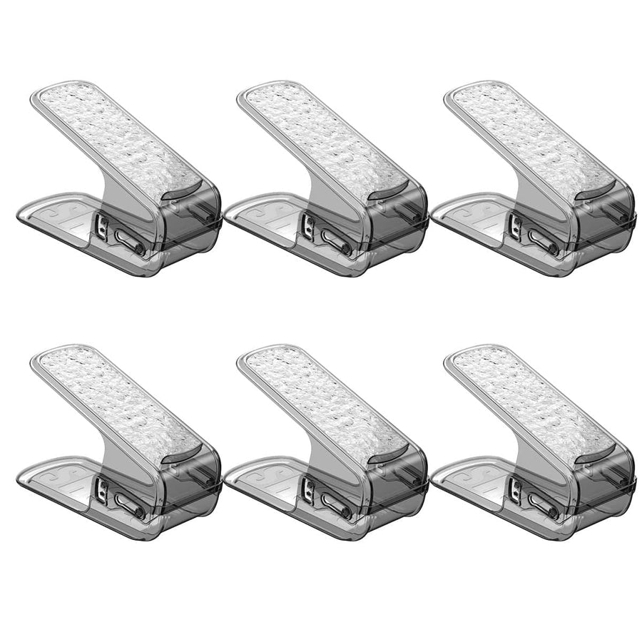 Adjustable Double Layer Shoe Rack Organisers, Pack of 6 - Grey