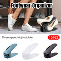 Adjustable Double Layer Shoe Racks, Pack of 10 - Black - view 2
