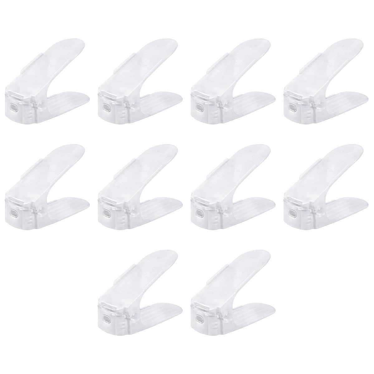 Adjustable Double Layer Shoe Racks, Pack of 10 - White