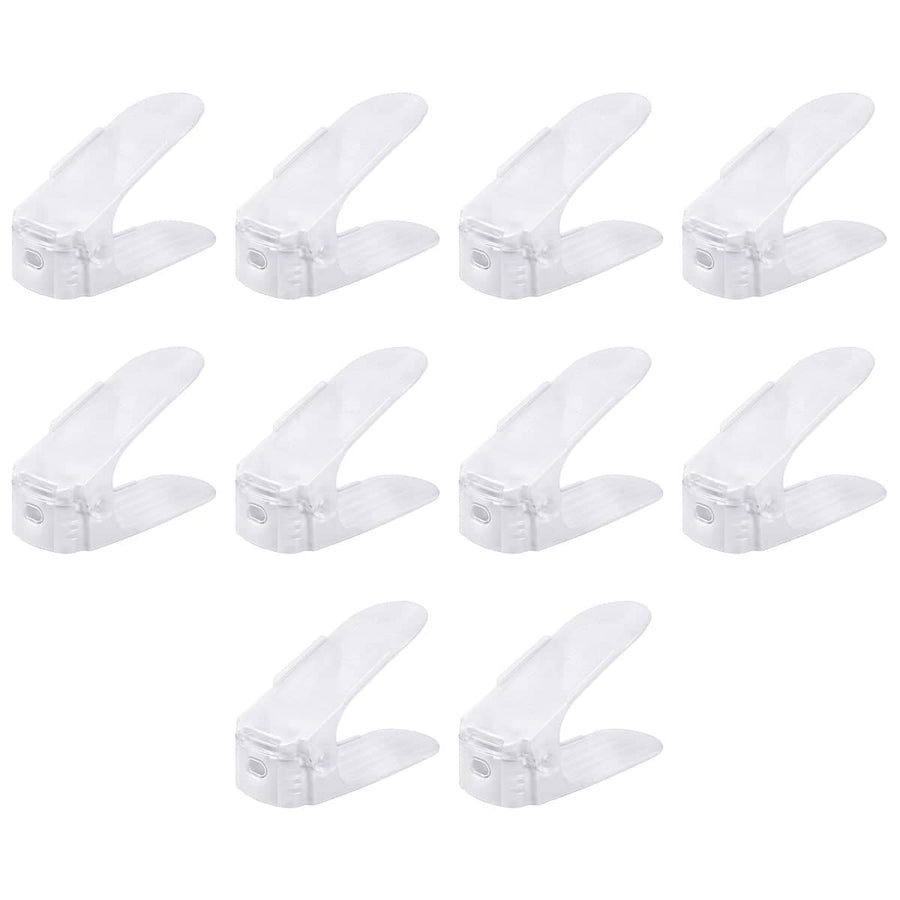 Adjustable Double Layer Shoe Racks, Pack of 10 - White