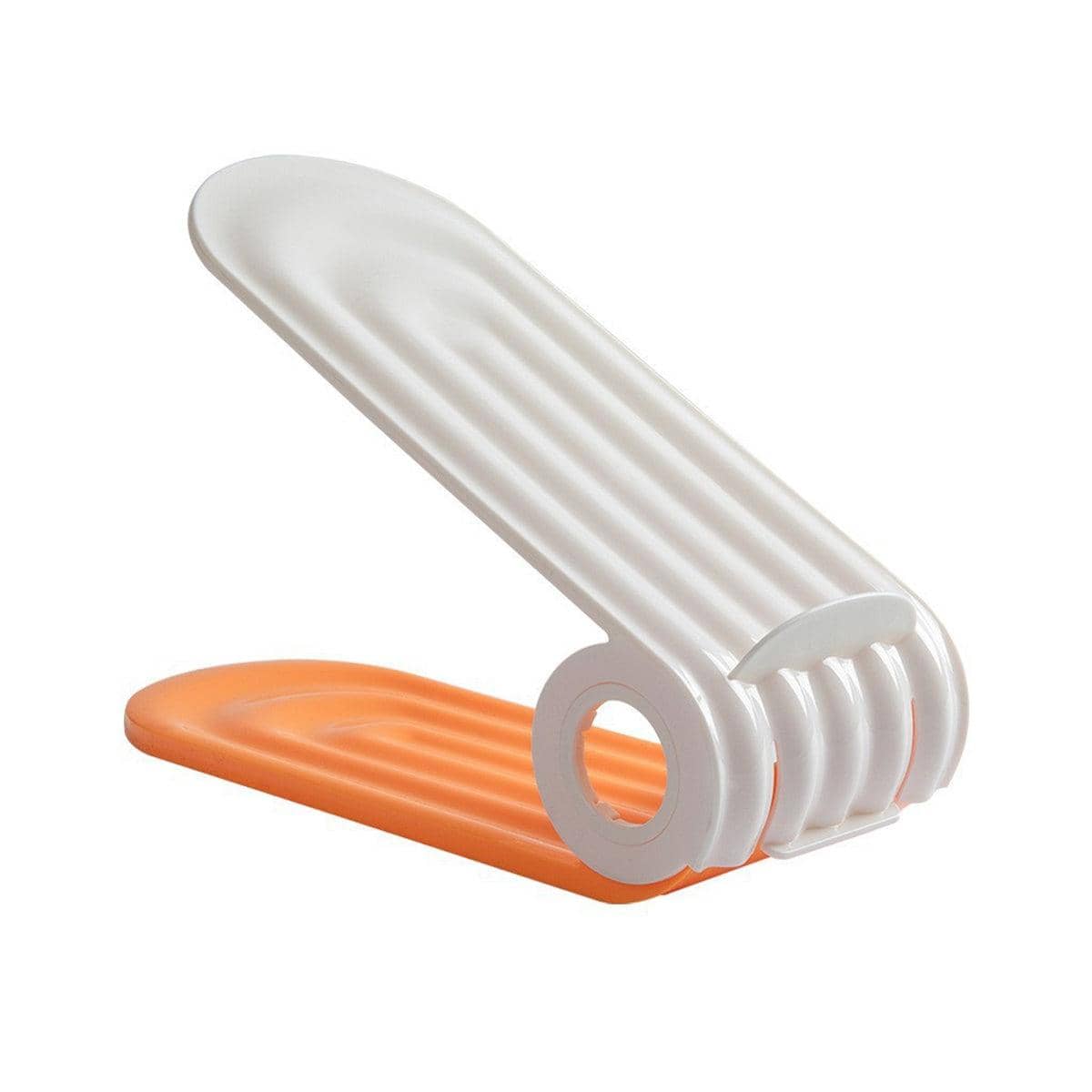 Adjustable Double-Layer Shoe Slot Organisers, Pack of 20 - Orange and White