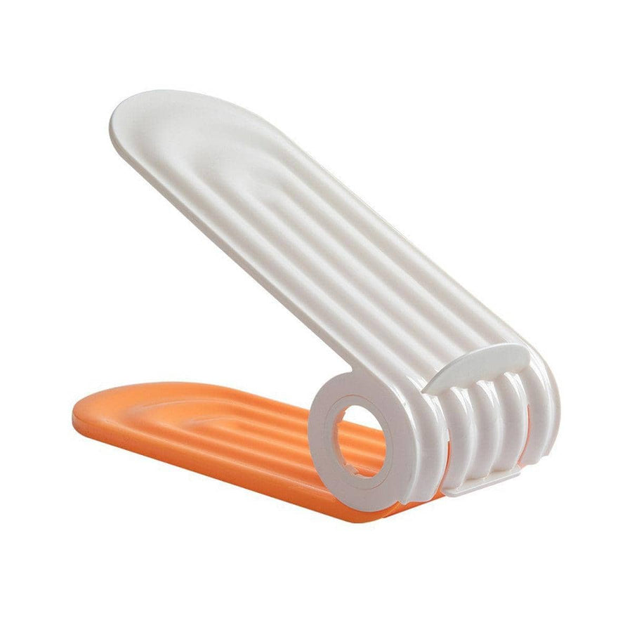 Adjustable Double-Layer Shoe Slot Organisers, Pack of 20 - Orange and White