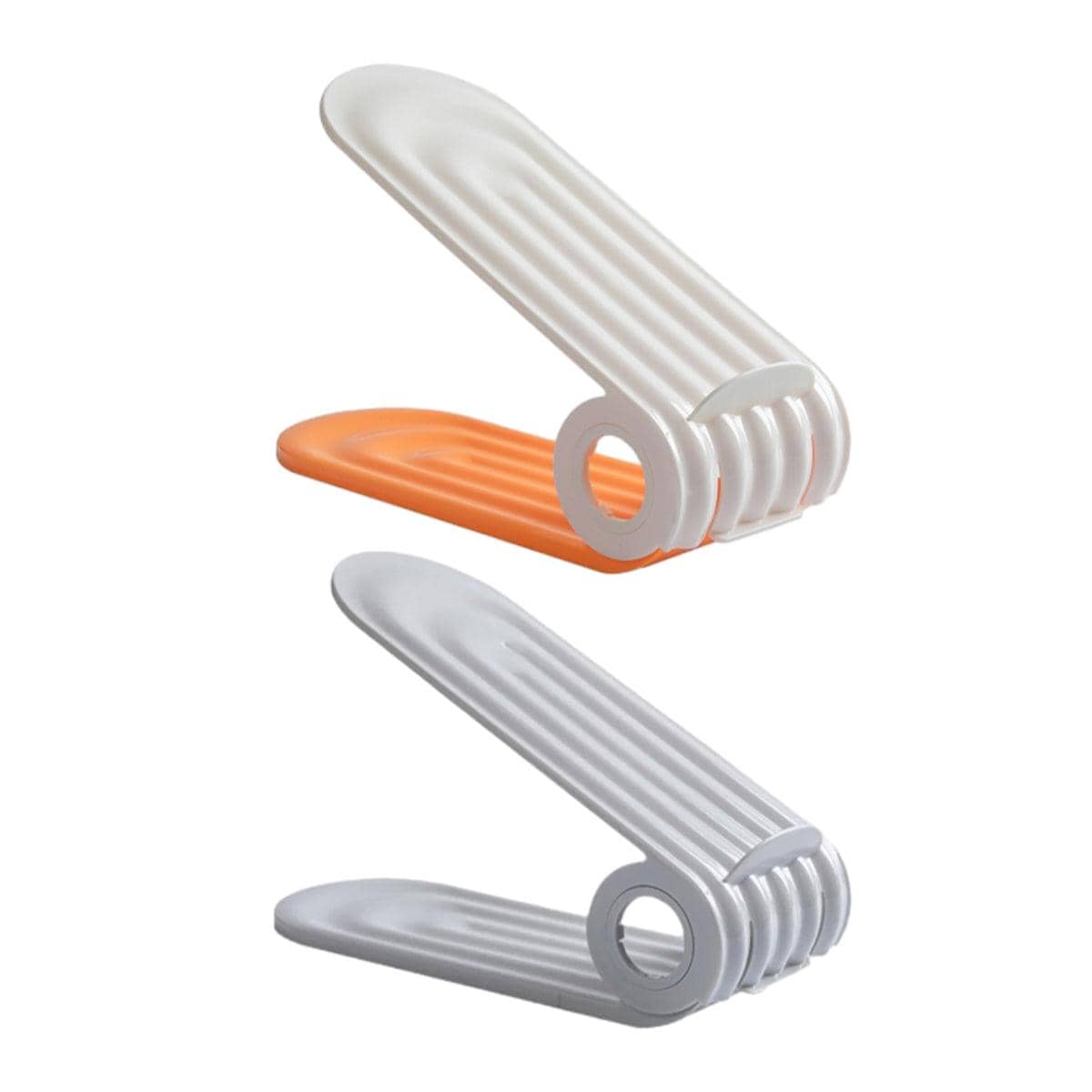 Adjustable Double-Layer Shoe Slot Organisers, Pack of 20 - Orange and White - view 3