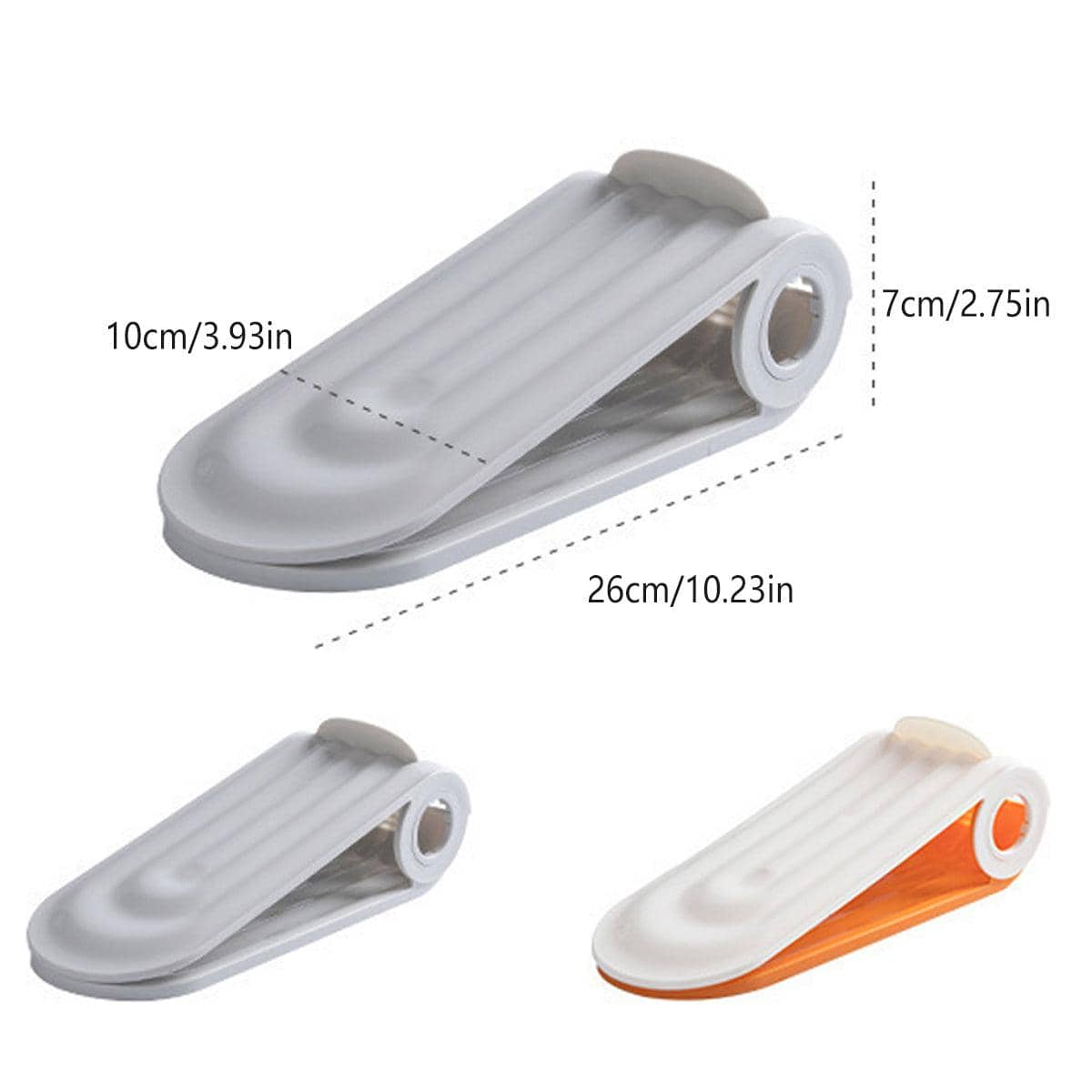 Adjustable Double-Layer Shoe Slot Organisers, Pack of 20 - Orange and White - view 4