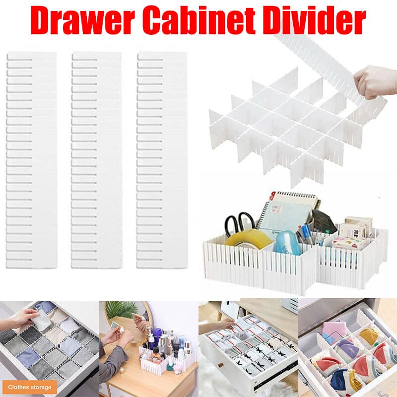 Adjustable Drawer Dividers, 47 x 7 cm - Pack of 24