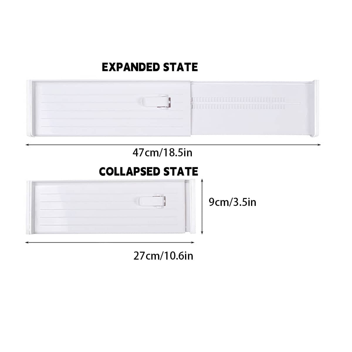 Adjustable Drawer Dividers 6 Pack White 27 to 47cm - view 3
