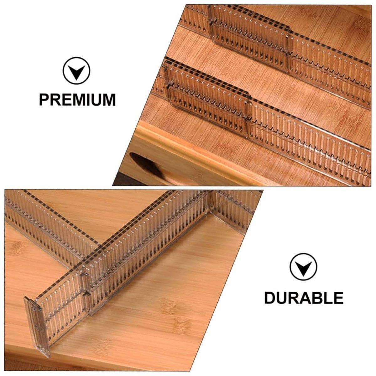 Adjustable Drawer Organiser Dividers, Pack of 6 for Kitchen, Office and Clothing - view 4