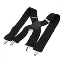 Adjustable Elastic Clip-On Suspenders, X-Back Braces - 35 mm Wide, 100 cm Long