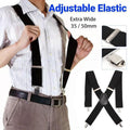 Adjustable Elastic Clip-On Suspenders, X-Back Braces - 35 mm Wide, 100 cm Long - view 2