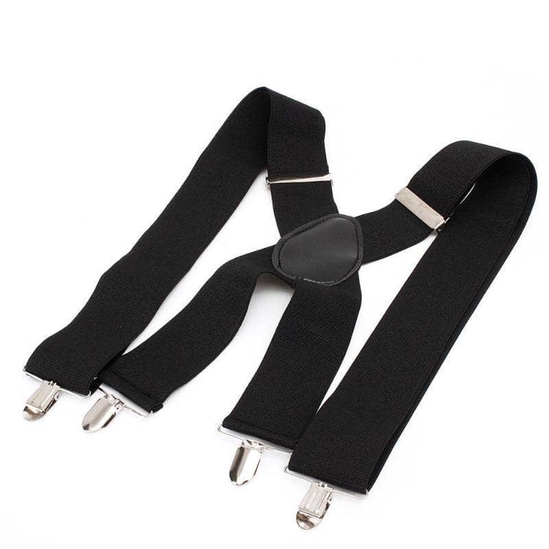 Adjustable Elastic Clip-On Suspenders, X-Back Braces - 50 mm Wide, 120 cm Long