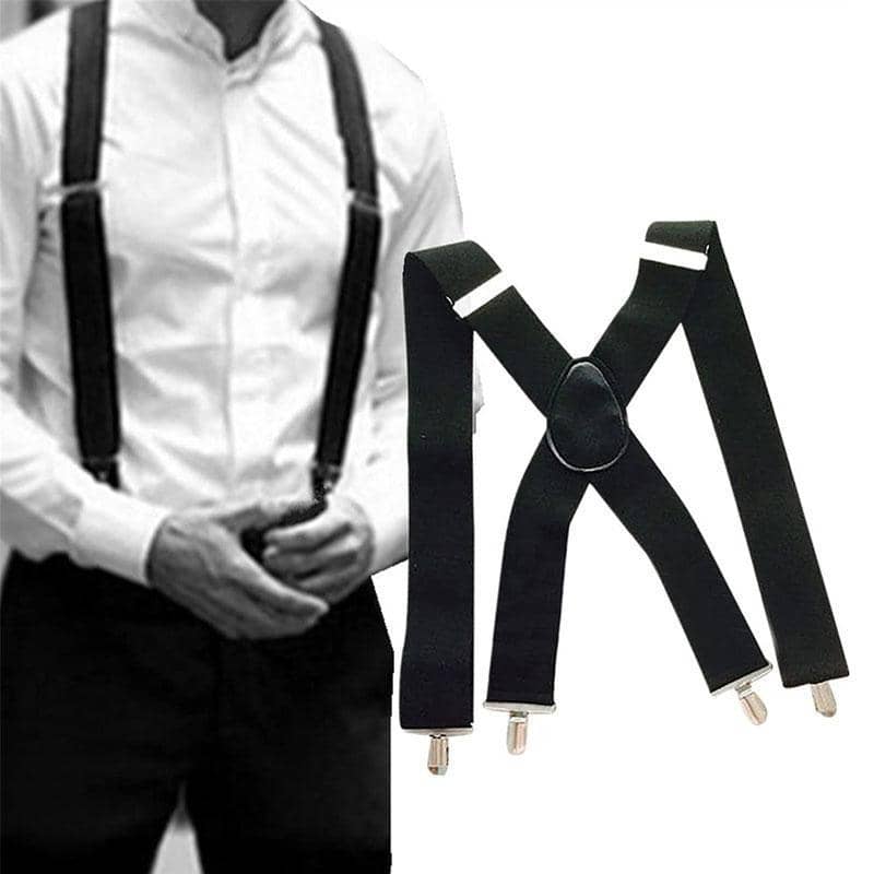 Adjustable Elastic Clip-On Suspenders, X-Back Braces - 50 mm Wide, 120 cm Long - view 4