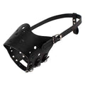 Adjustable Faux Leather Dog Muzzle - Black, Size S (Dog 4-12.5 kg)