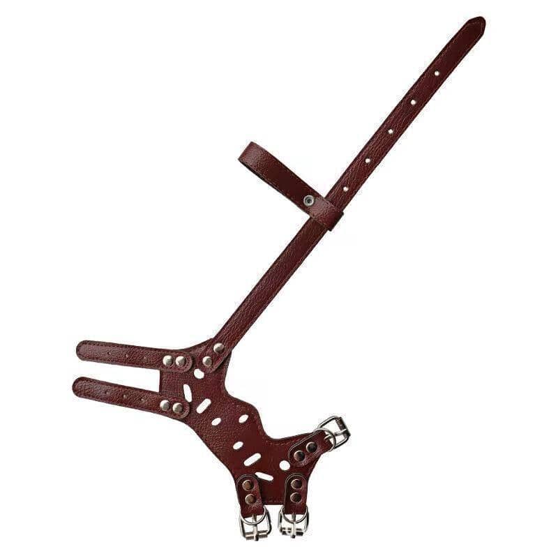 Adjustable Faux Leather Dog Muzzle - Brown, Size M (Snout 19-22cm) - view 3