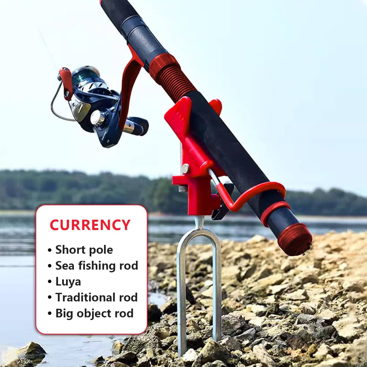 Adjustable Fishing Rod Holder Ground Support, Pack of 2 - Red - view 4