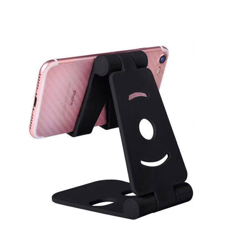 Adjustable Foldable Phone and Tablet Stand for Desk and Bed - Black
