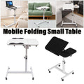 Adjustable Folding Computer Desk Stand with Wheels - Black - view 2