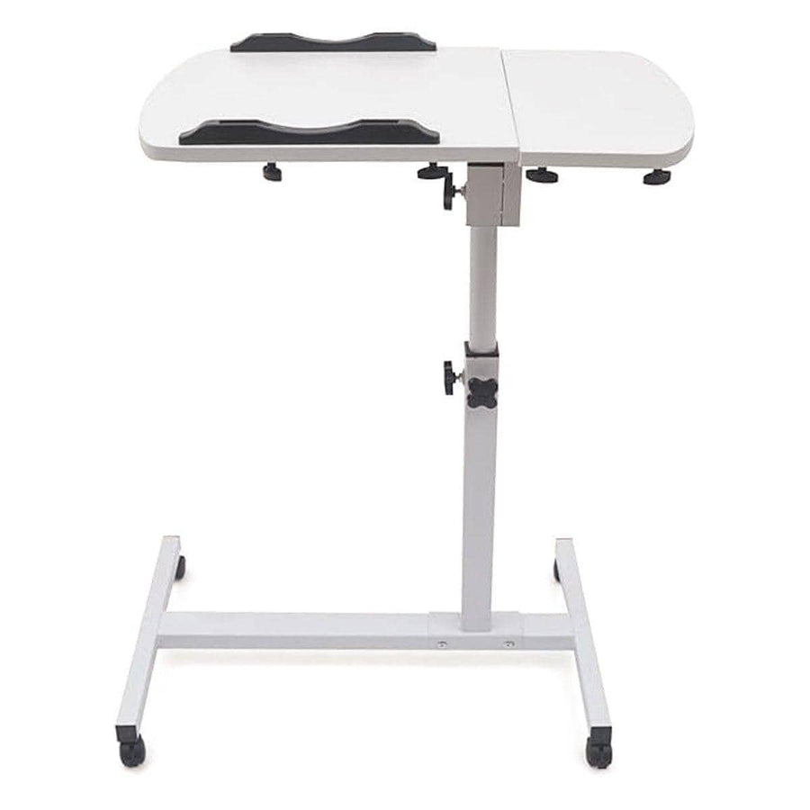 Adjustable Folding Computer Desk Stand with Wheels - White