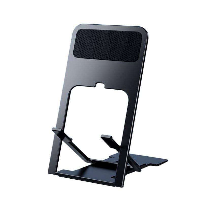 Adjustable Folding Desk Mobile Phone Stand Holder for iPhone and iPad - Black