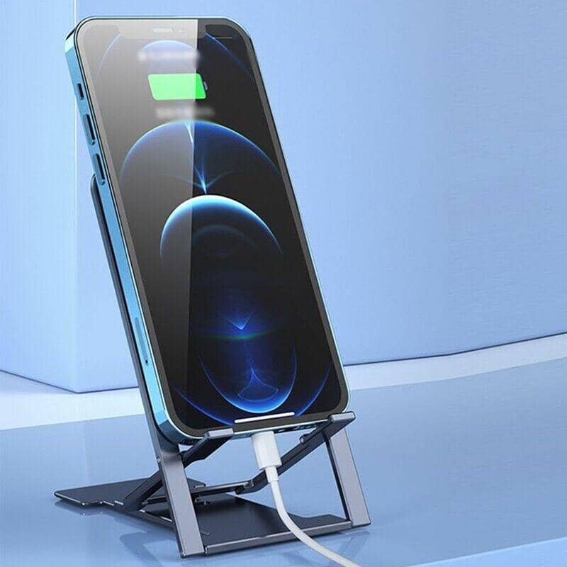 Adjustable Folding Desk Mobile Phone Stand Holder for iPhone and iPad - Black - view 5