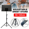 Adjustable Folding Music Stand with Large Sheet Holder - 50-160 cm